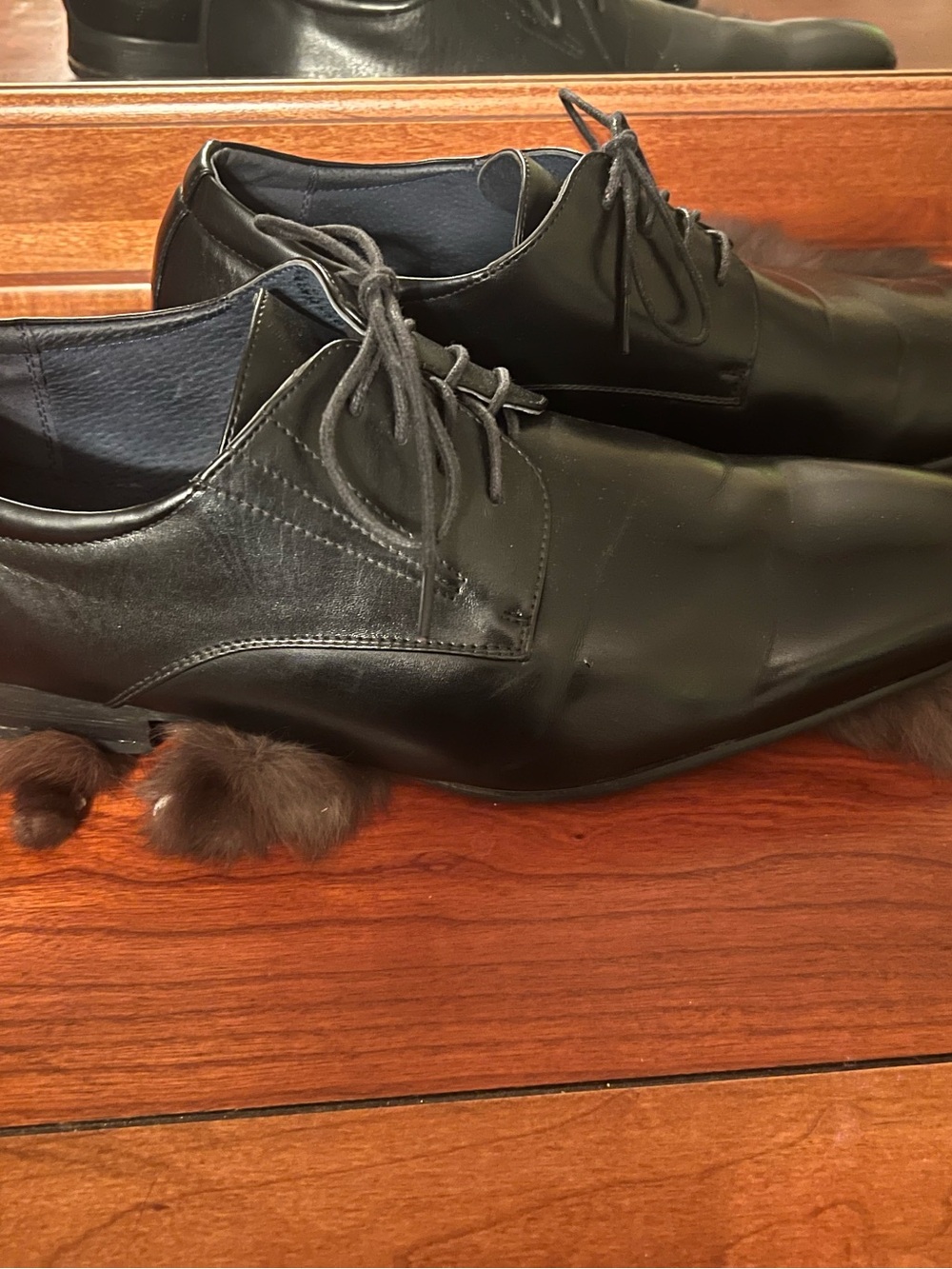 Men's Black Leather Derby Dress Shoes - Classic Lace-Up